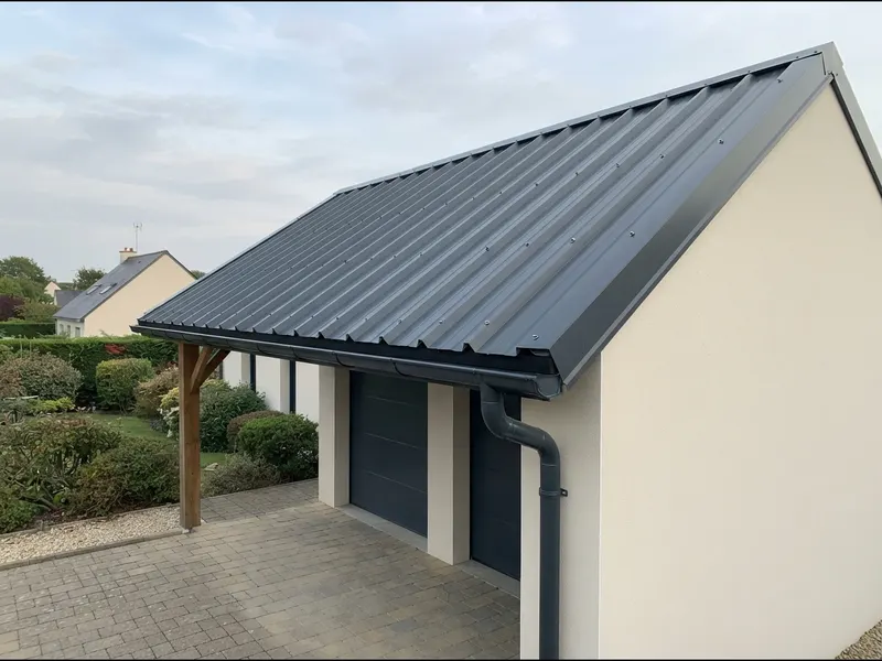 Toiture en bac acier laqué
